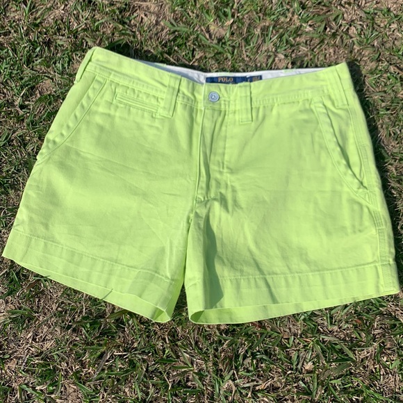 POLO Ralph Lauren Highlighter Green Shorts Size 2 - Picture 9 of 10